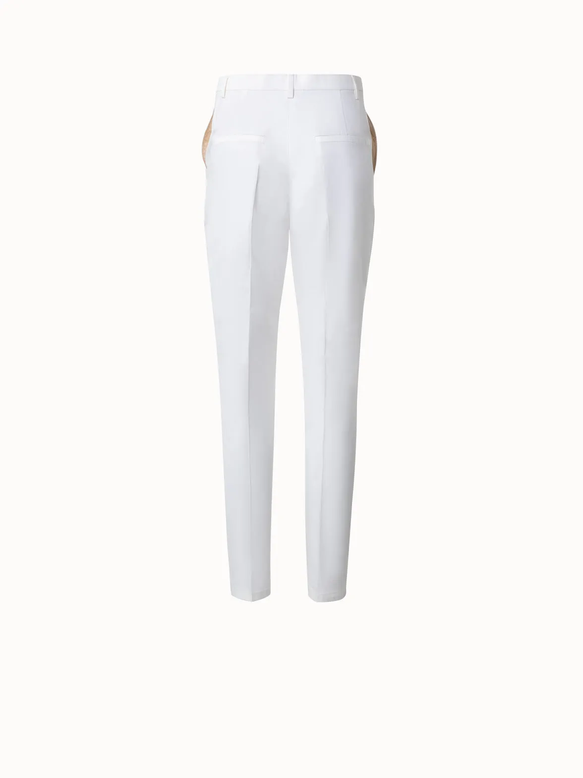 Tapered Cotton Stretch Satin Pants