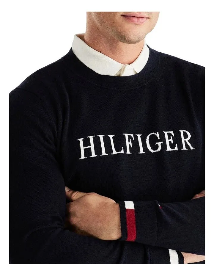 Tommy Hilfiger - Flag Cuff Crew Neck Jumper - Desert Sky