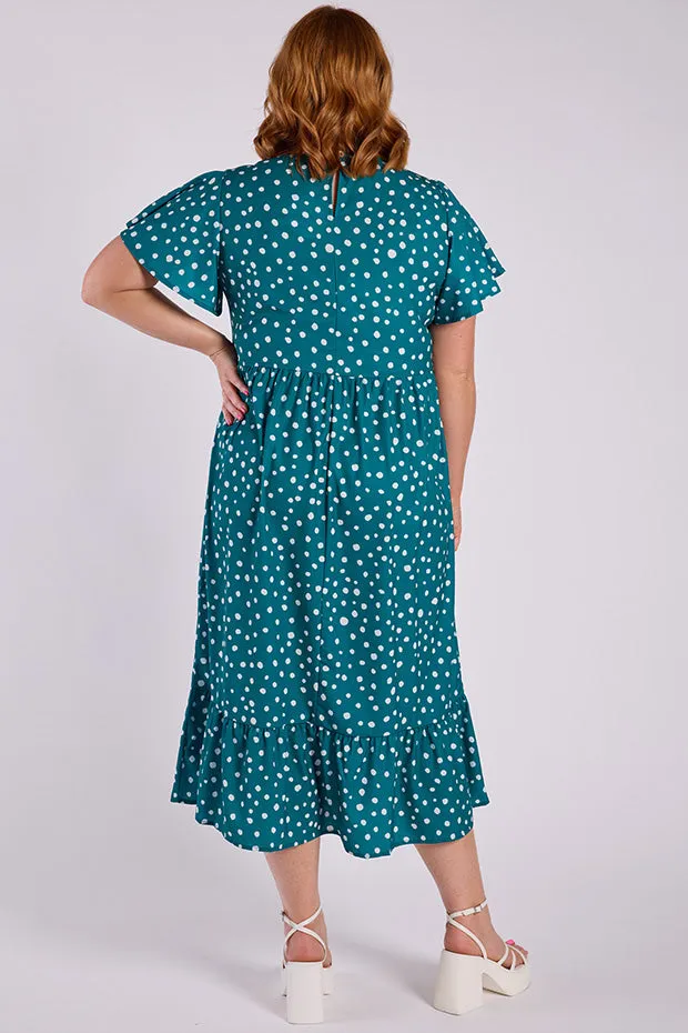 Trinity Teal Spot Dress