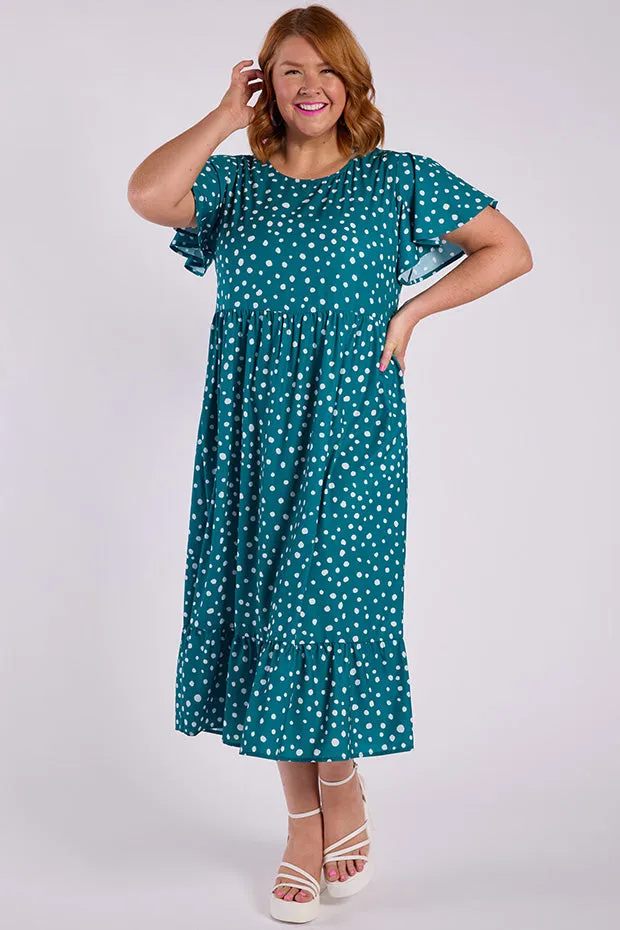 Trinity Teal Spot Dress