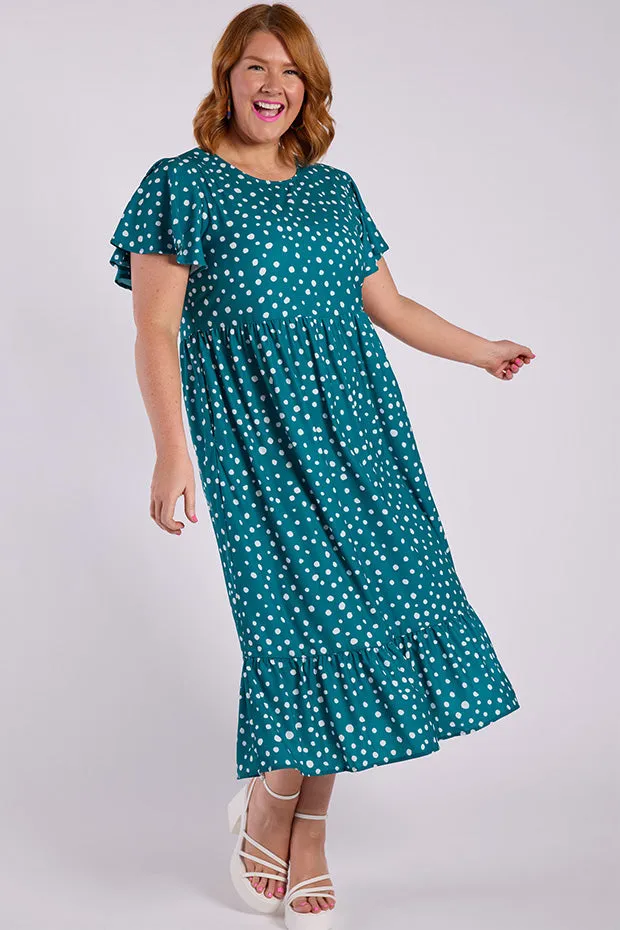 Trinity Teal Spot Dress