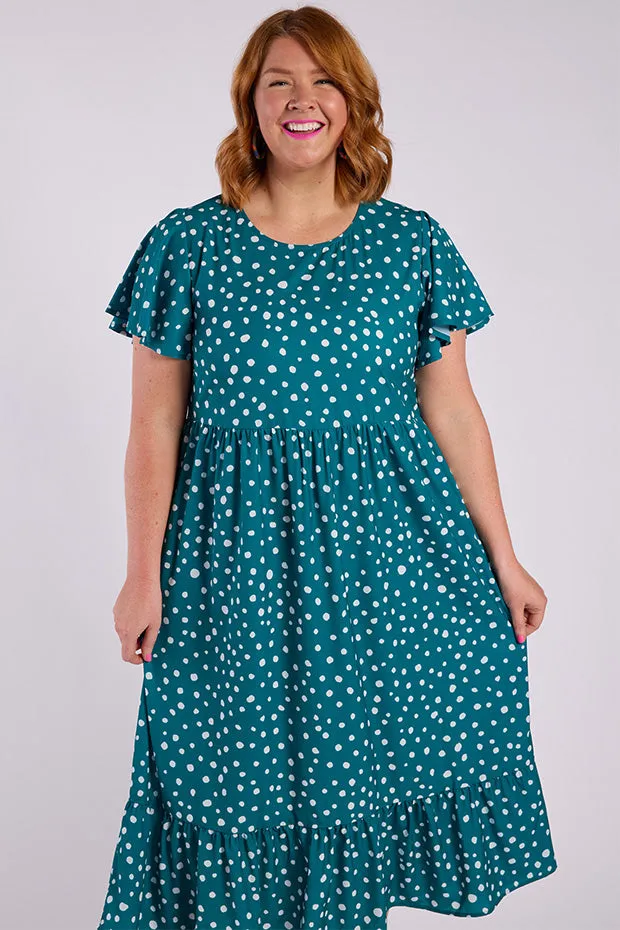 Trinity Teal Spot Dress