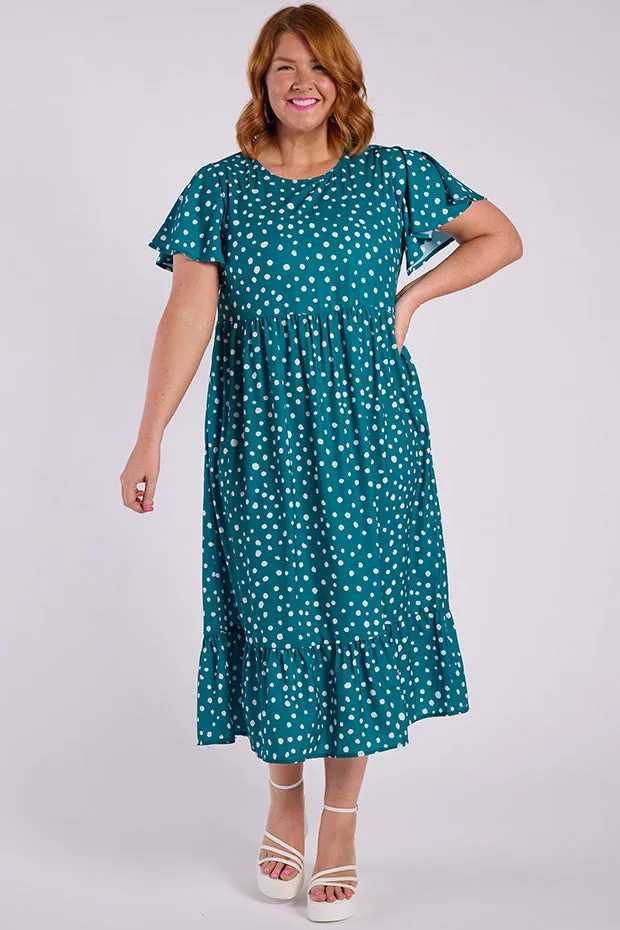 Trinity Teal Spot Dress