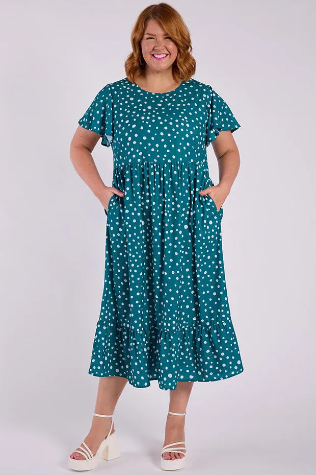 Trinity Teal Spot Dress