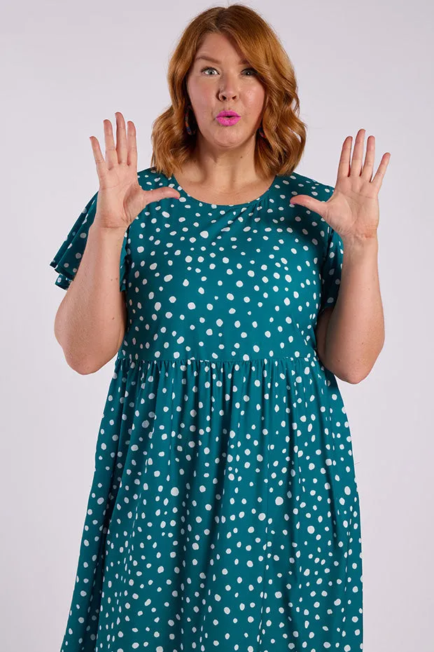 Trinity Teal Spot Dress