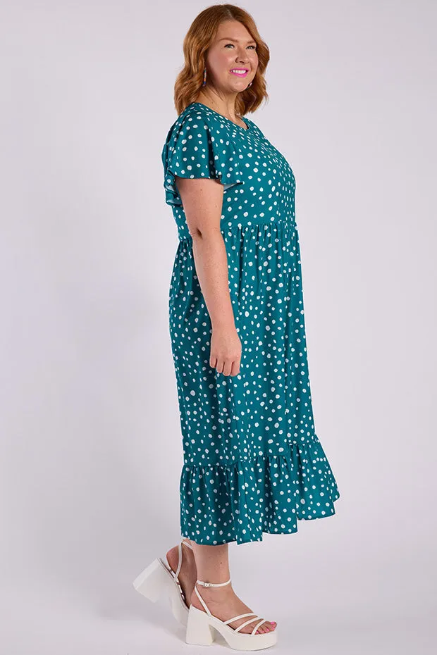 Trinity Teal Spot Dress