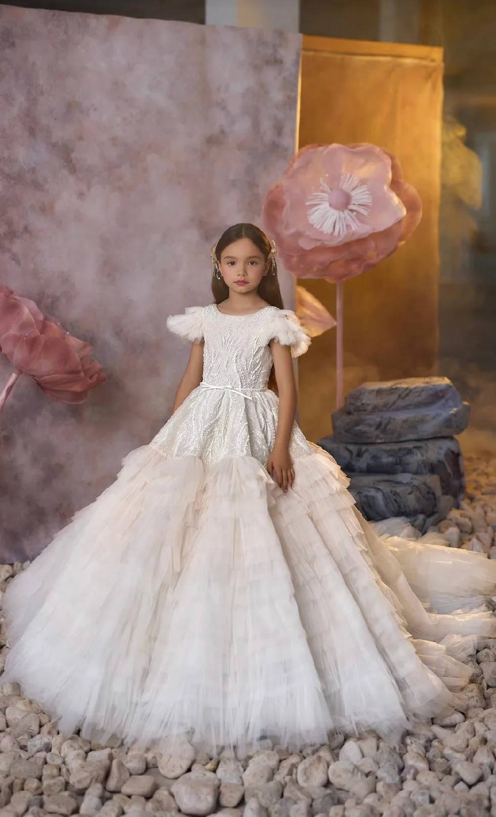 Tulle Cascade Gown