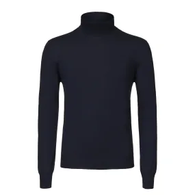 Turtleneck Cashmere Sweater in Navy Blue