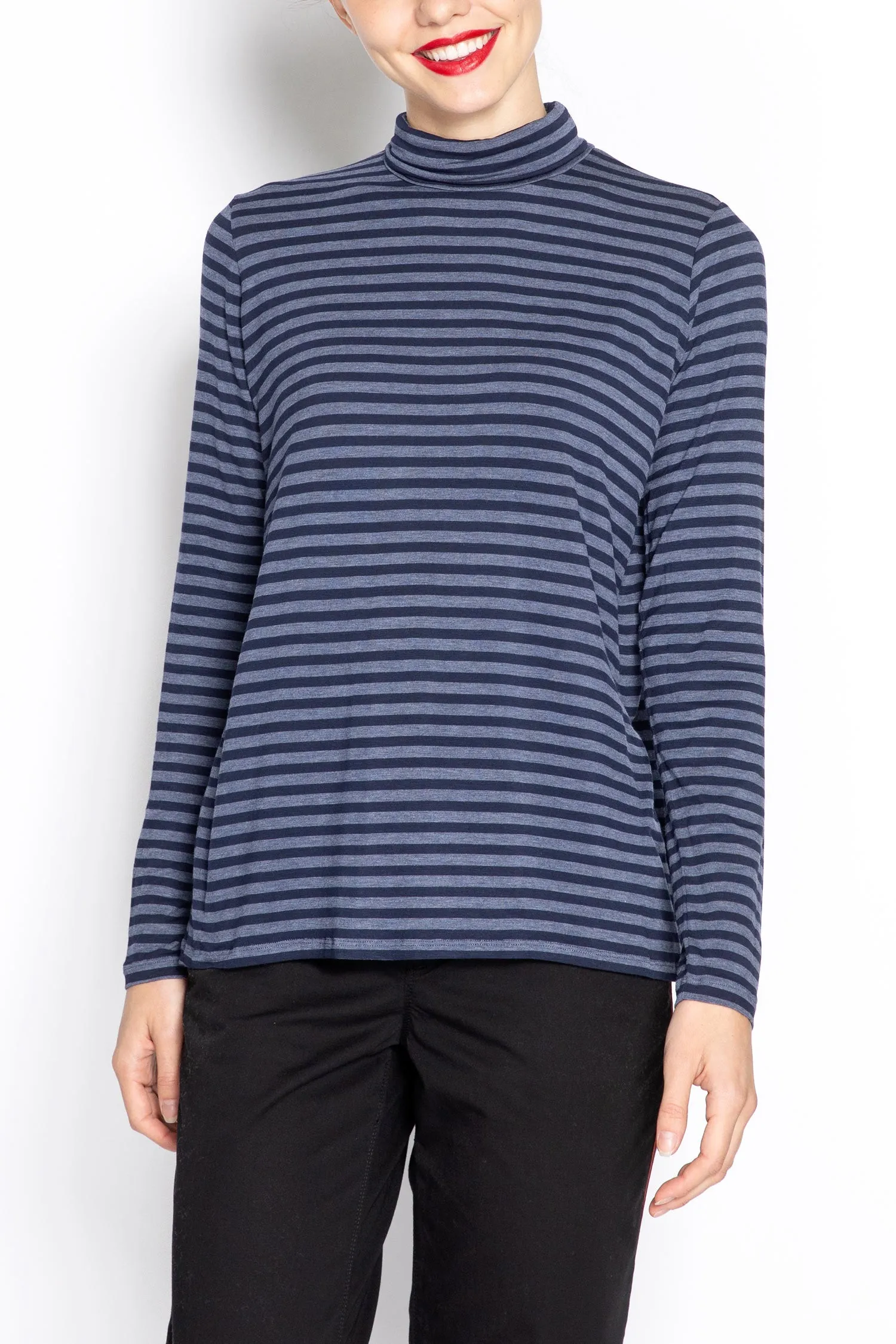 Turtleneck Striped Pullover