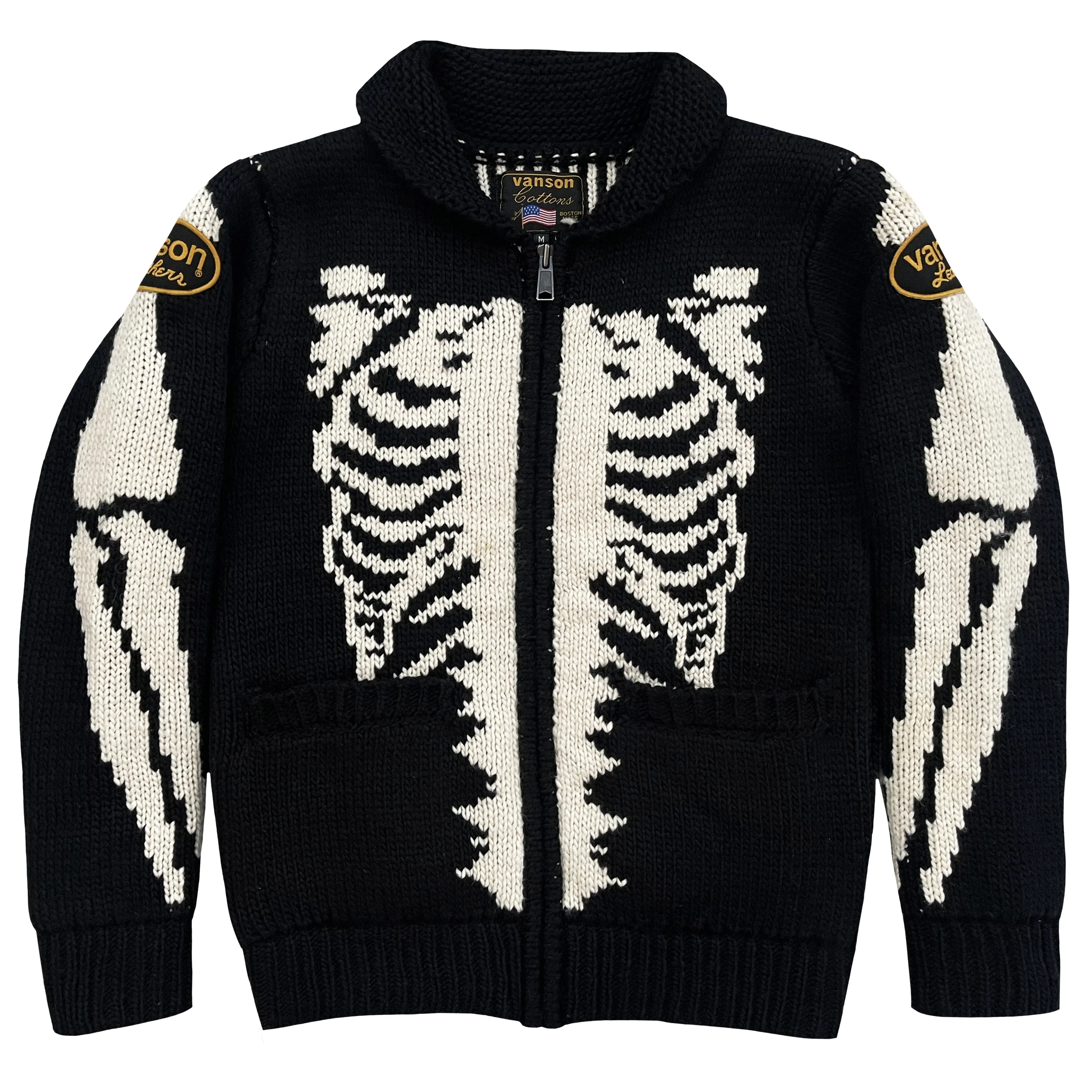 Vanson Leathers Skeleton Cowichan Jumper - M