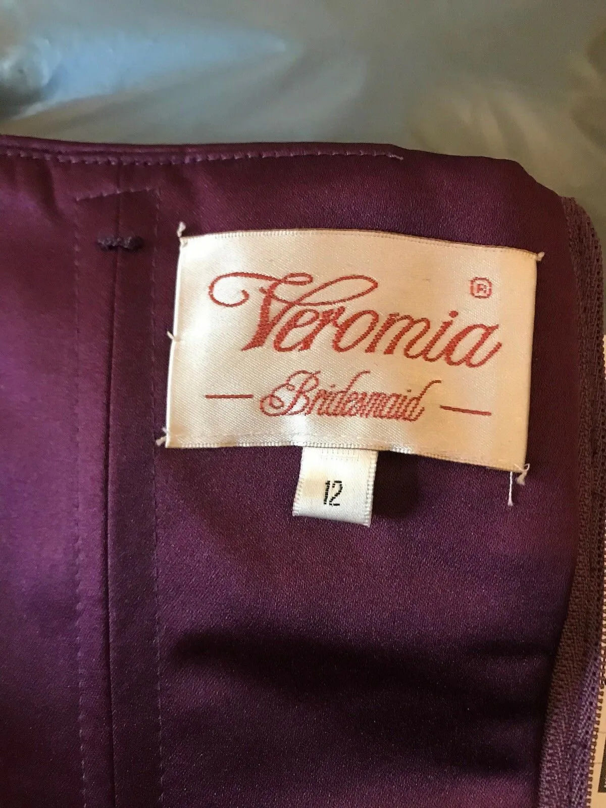 Veromia Womens Burgundy Satin Skirt & Bodice UK 10/12