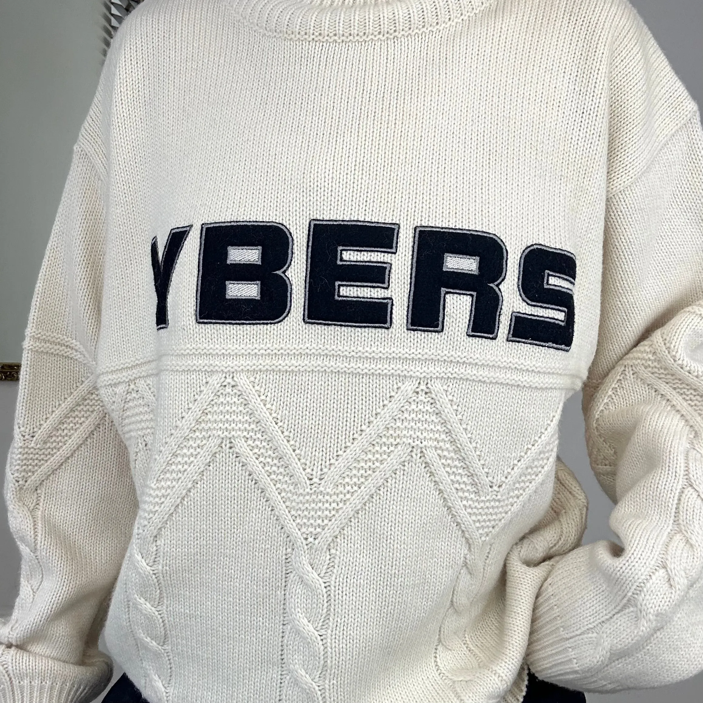 vintage wool cream ybers knitted turtleneck