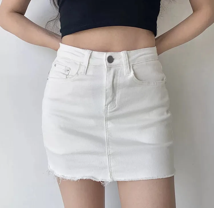 Wenkouban - Edgy Gal Denim Skirt