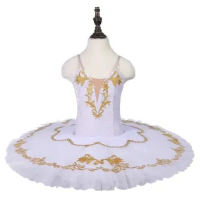 White Gold Fairy Tutu Professional Ballet Costume Pancake Tutu