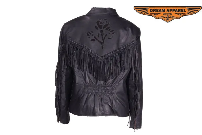 Womens Black Rose Inlay Jacket