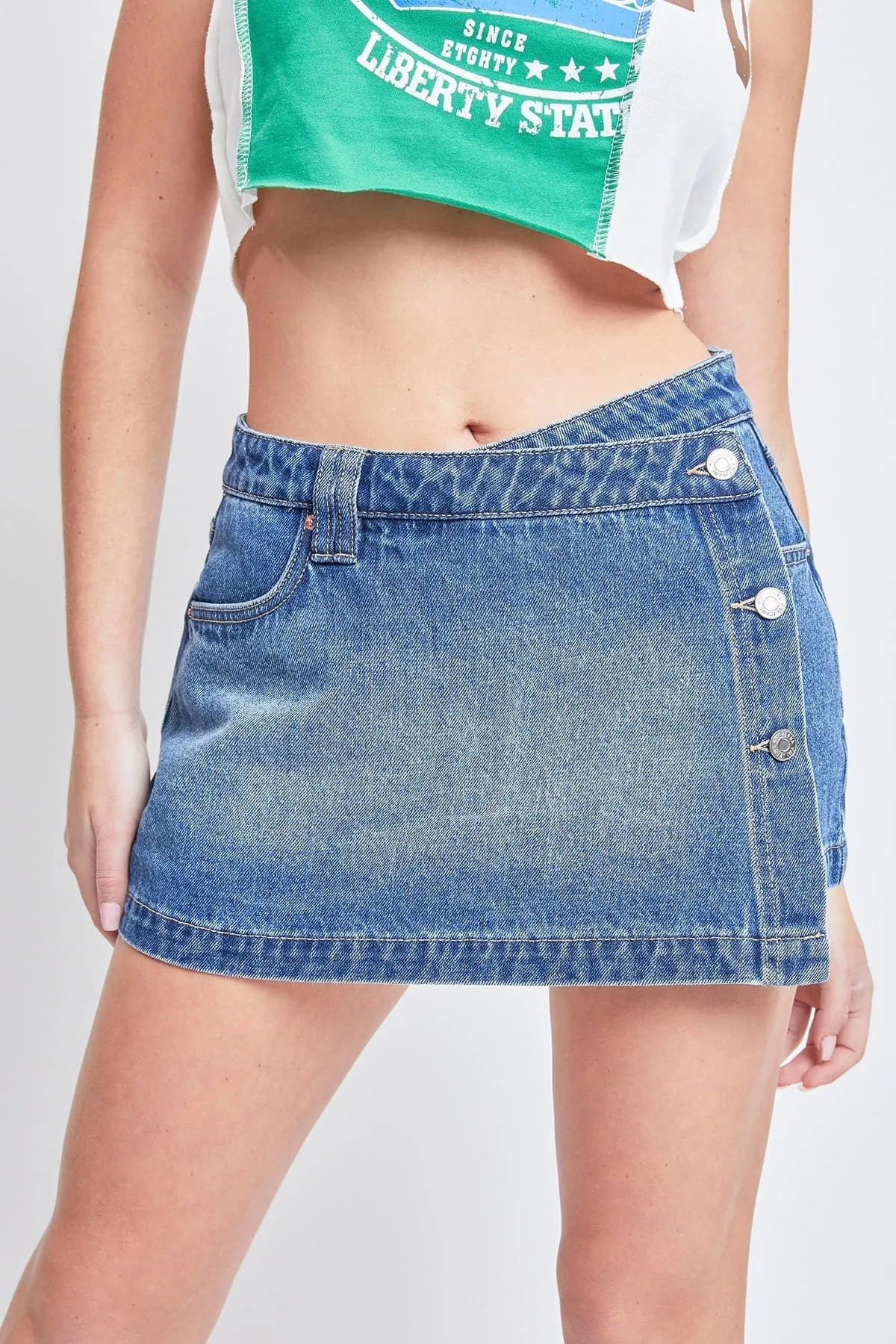 Women's Denim Wrap Skort