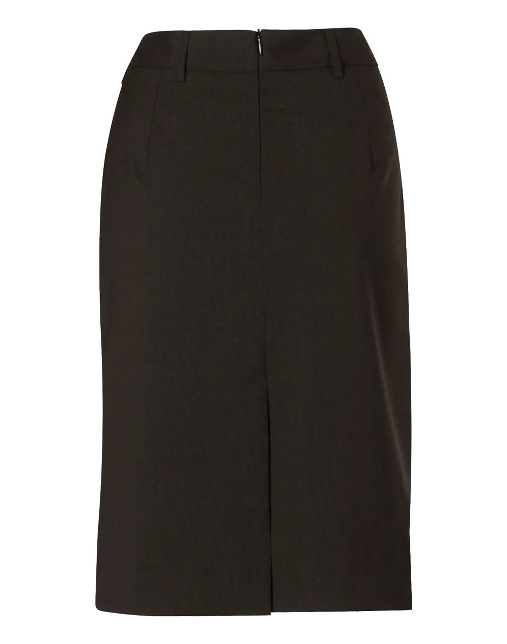 Womens Mid Length Lined Pencil Skirt In Wool Stretch (WS-M9470)