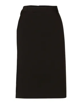 Womens Mid Length Lined Pencil Skirt In Wool Stretch (WS-M9470)