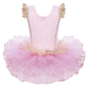 Young Girls Ballet Tutu Tulle Dress Sleeveless Gymnastics Leotard Costume