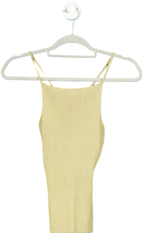 ZARA Yellow Ribbed Knit Strappy Dress EU S