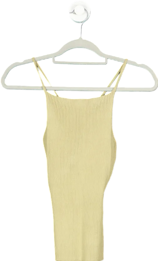 ZARA Yellow Ribbed Knit Strappy Dress EU S